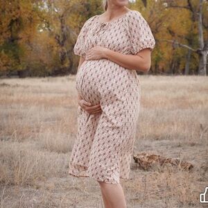 Linen Fleurette Folklore Super Cute Dresses by Ringger size large modest nursing